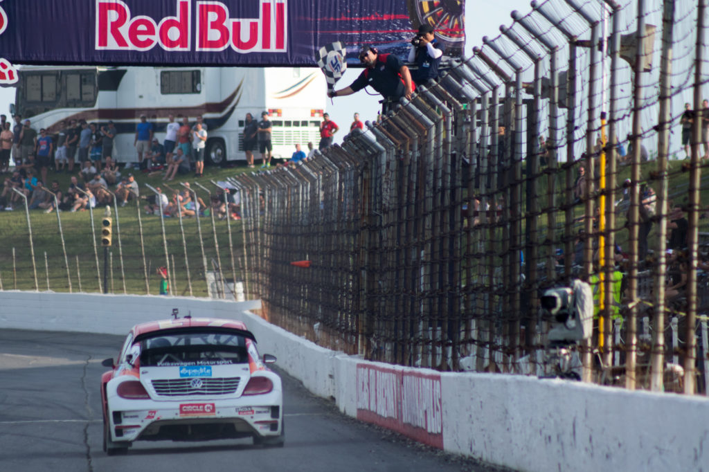 Scott Speed Taking the Checkered Flag